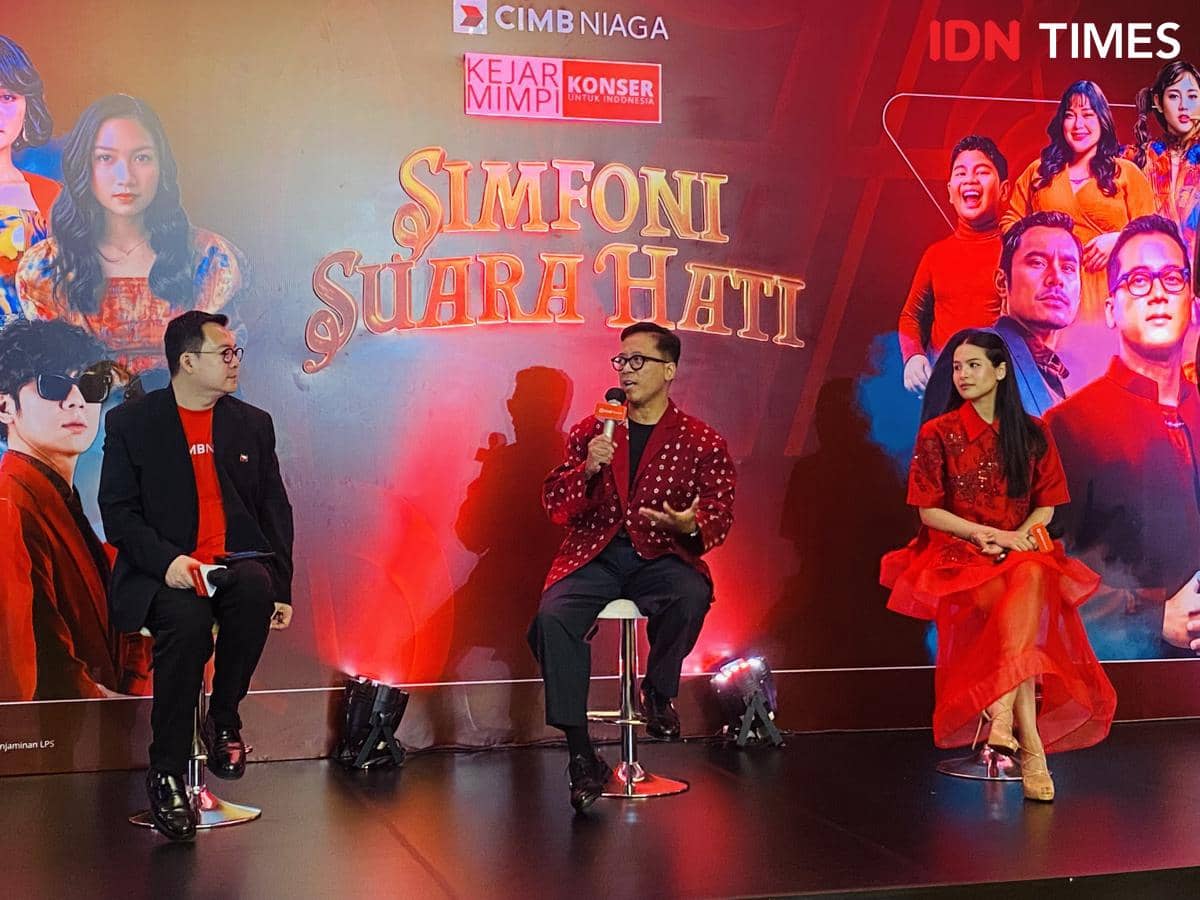 Suasana konferensi pers Konser Kejar Mimpi untuk Indonesia bersama para narasumber pada Jumat, 31 Juli 2026.