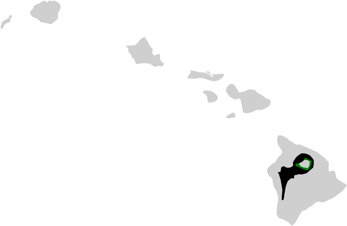 Palila merupakan burung endemik Hawaii yang hanya ditemukan di Pulau Hawaii.