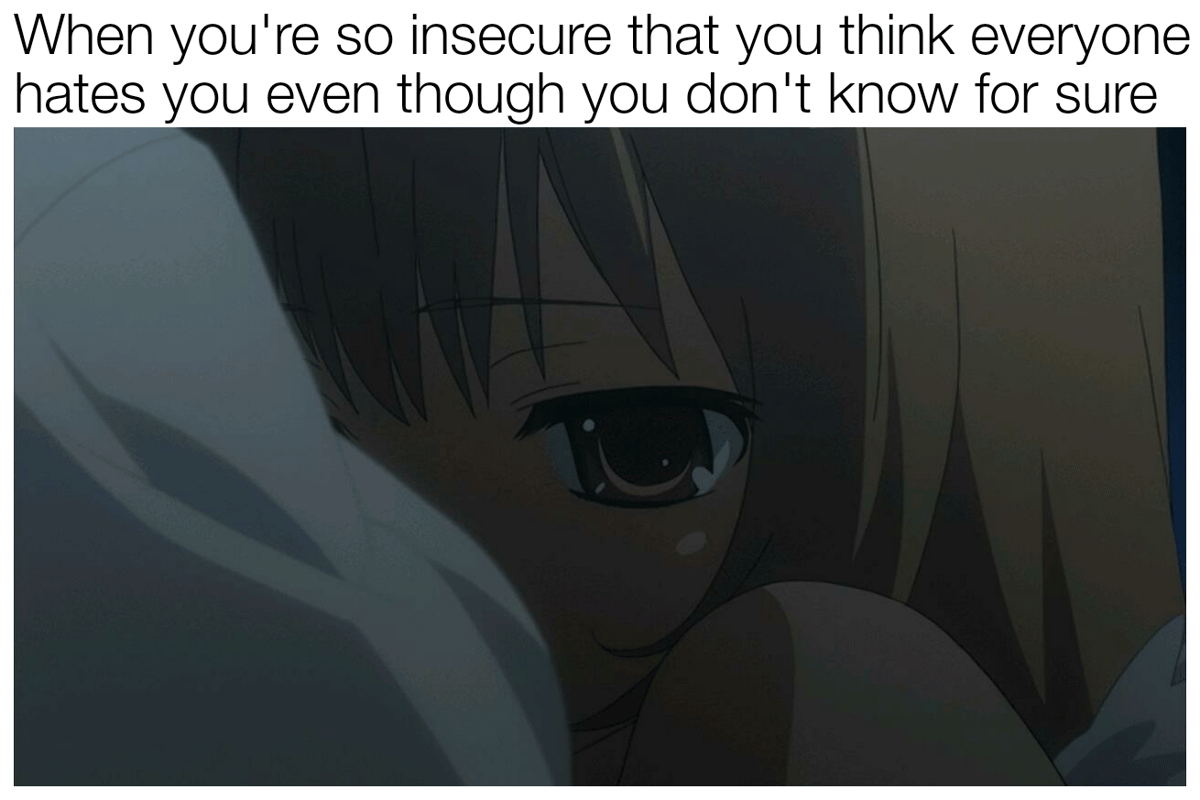 meme anime tentang kurang percaya diri