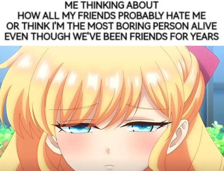 meme anime tentang kurang percaya diri