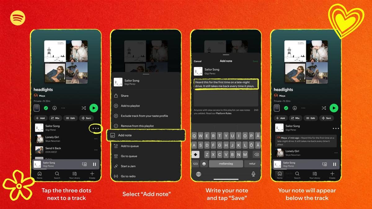 fitur User Notes pada Spotify