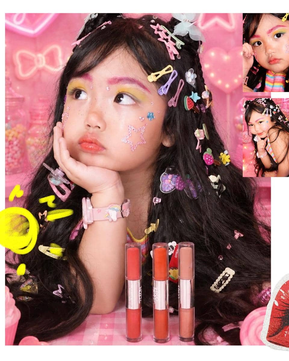 Xarena anak Siti Badriah pakai make up Naykilla