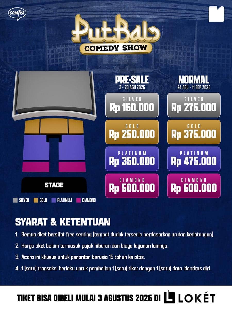 Poster promosi acara PutBal Comedy Show dari Comika Event yang diunggah melalui akun Instagram @comikaevent.