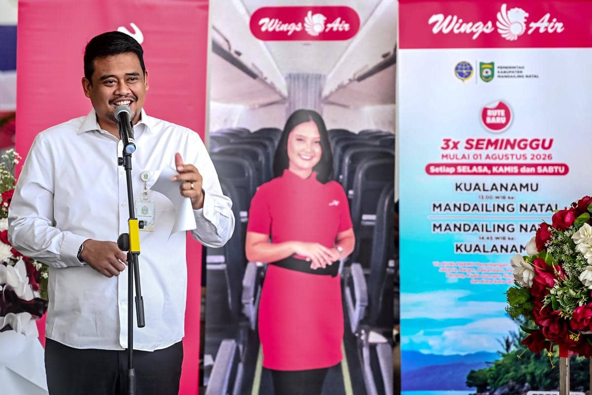 Bobby Nasution Resmikan Inaugural Flight Wings Air ke Mandailing Natal