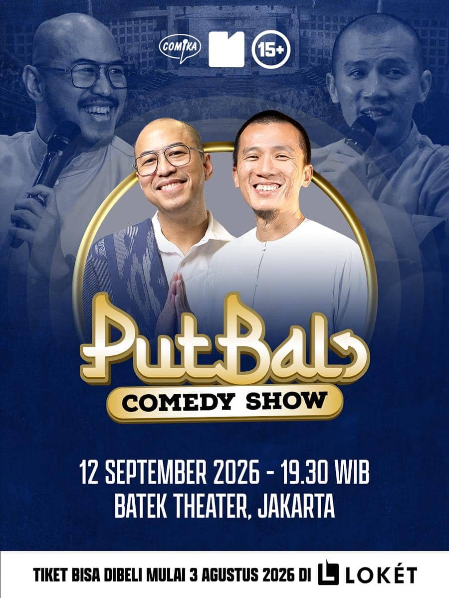 Poster promosi PutBal Comedy Show yang diunggah akun Instagram Comika Event, dengan judul acara sebagai fokus utama.