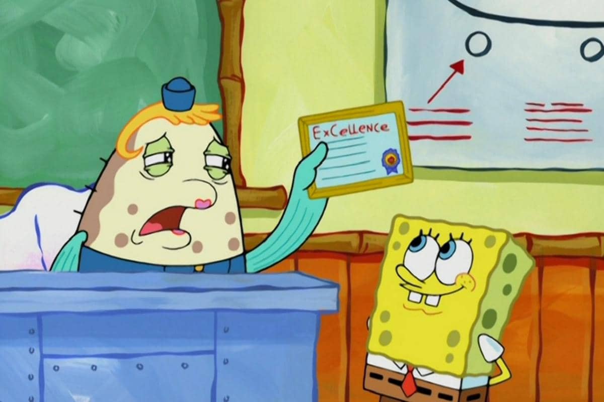 Nyonya Puff sedih karena harus kembali menjadi guru mengemudi bagi SpongeBob