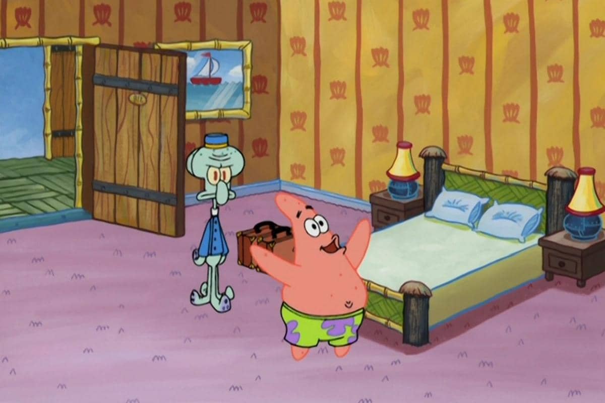 Squidward merasa stres saat harus menghadapi tamu hotel seperti Patrick yang punya banyak permintaan spesifik dan sering komplain