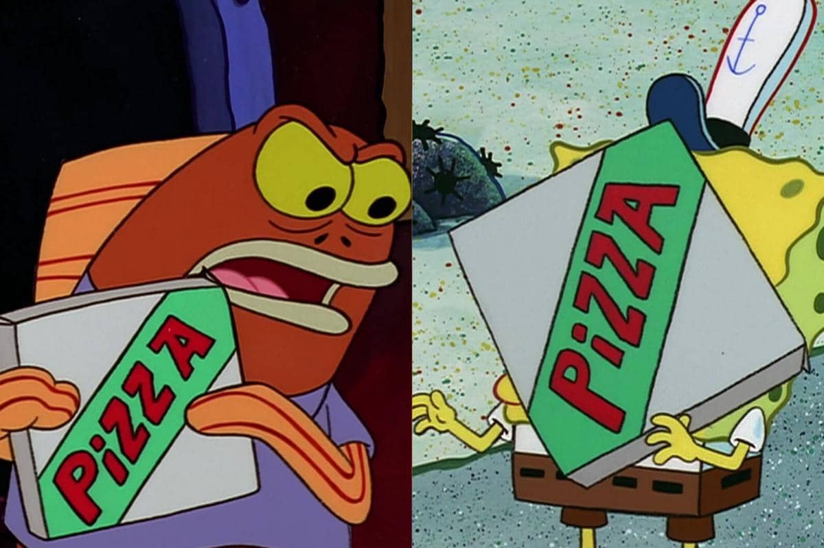 SpongeBob mendapat perlakuan tak menyenangkan dari ikan yang memesan pizza dari Krusty Krab