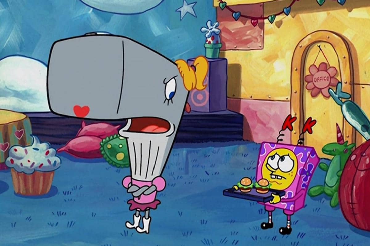 SpongeBob merasa tak biasa dengan sistem kerja baru yang dipimpin Pearl