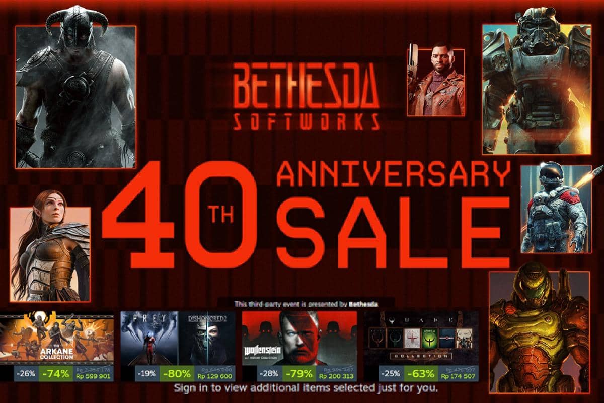 5 Diskon Open-World Game di Steam Bethesda 40th Anniversary Sale