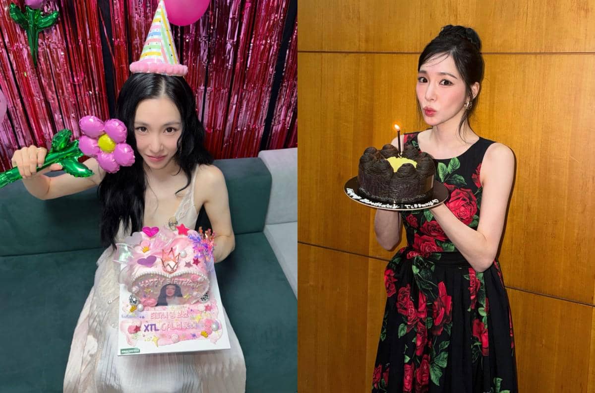 Potret Tiffany Young SNSD dengan makeup ulang tahun ke-37, berpose untuk unggahan Instagram pribadinya.