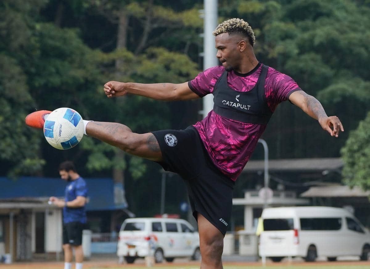 Gustavo Henrique, striker Arema FC, dalam potret dokumentasi yang dirilis Media Officer Arema FC.