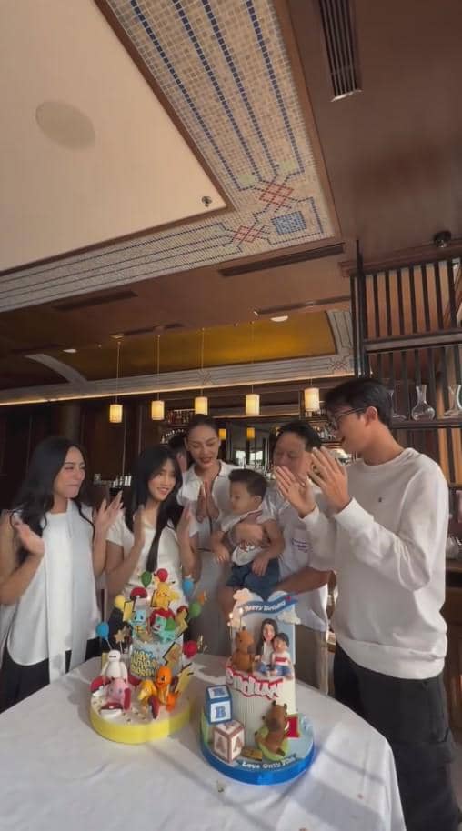 Andrew, putra Erika Carlina, pada perayaan ulang tahun pertamanya yang dibagikan melalui Instagram.