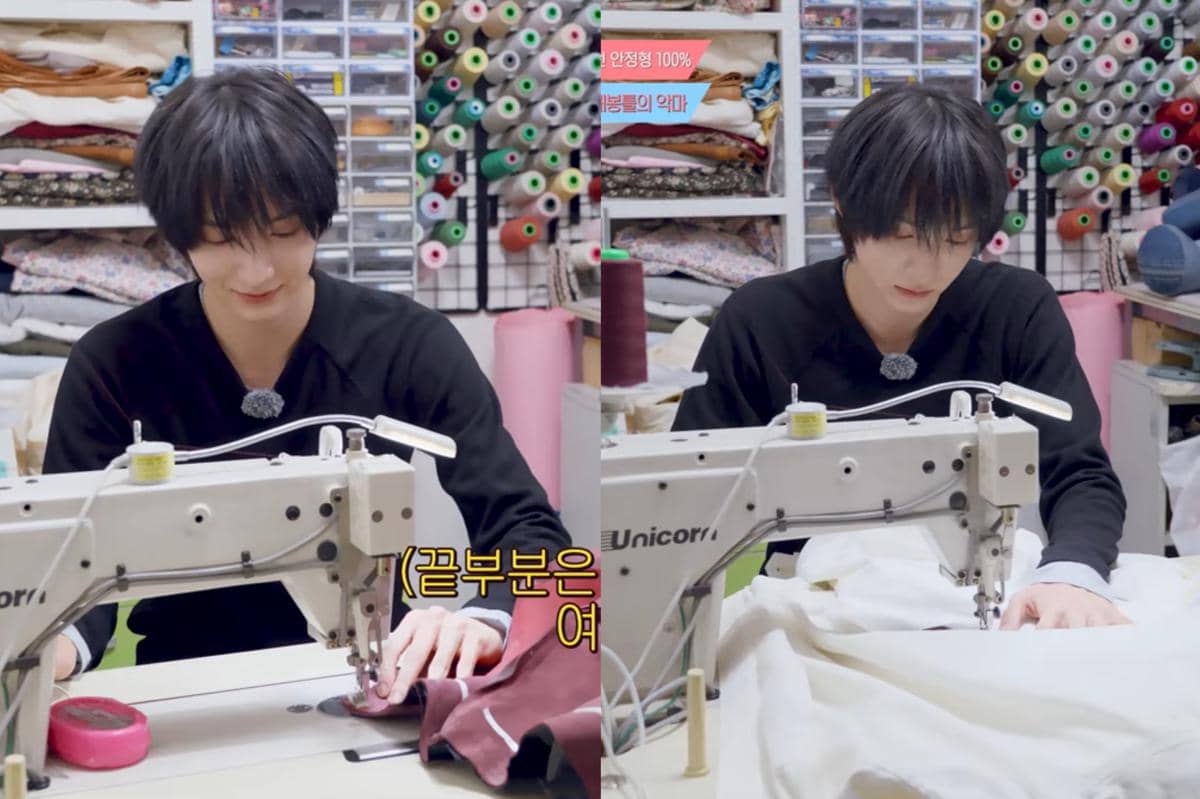 cuplikan Donghwa KickFlip menjahit baju