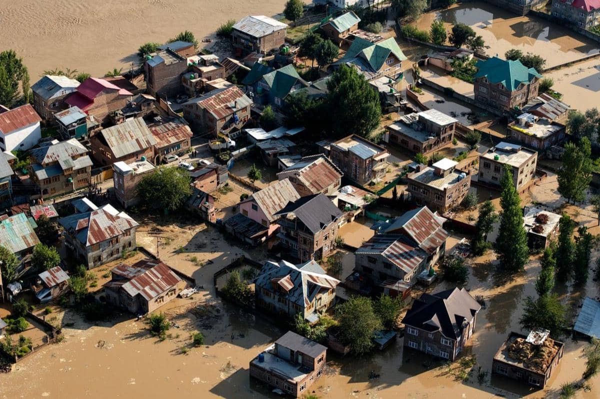 Banjir bandang di Kota Srinagar, India.