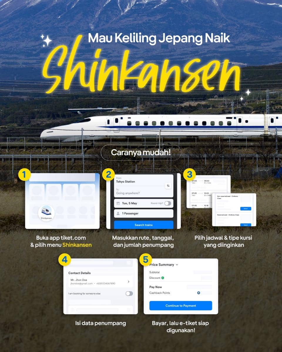 cara pesan Shinkansen di tiket.com