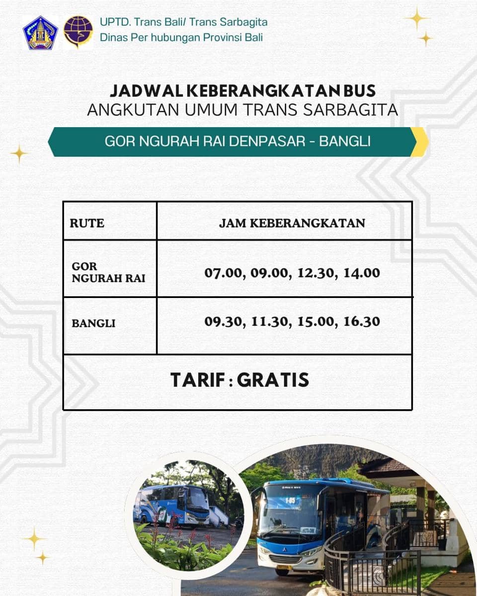 jadwal Trans Sarbagita Denpasar - Bangli (instagram.com/trans_sarbagita)