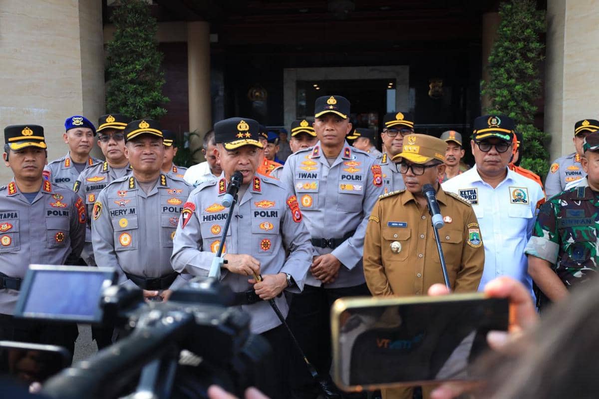 Forkopimda Banten saat apel kesiapsiagaan musim kemarau (Dok. Humas Polda)