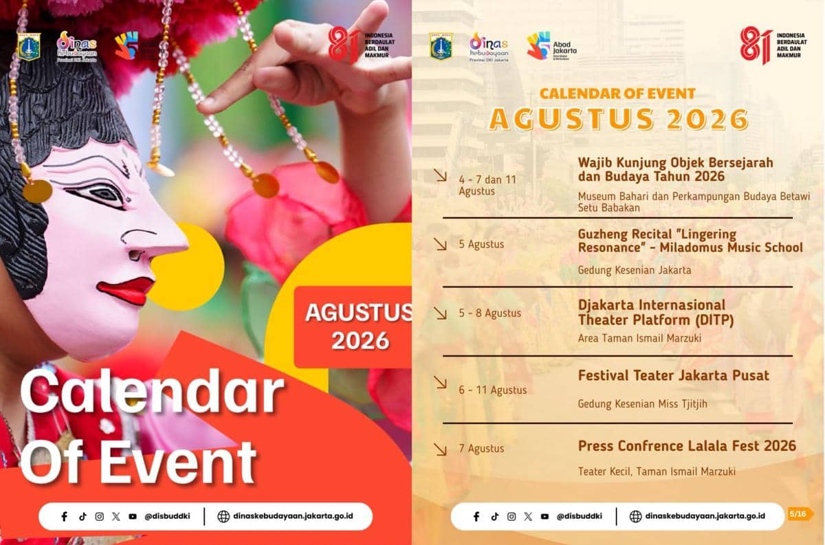 Kalender Event Jakarta selama Agustus 2026, dari Festival hingga Pameran