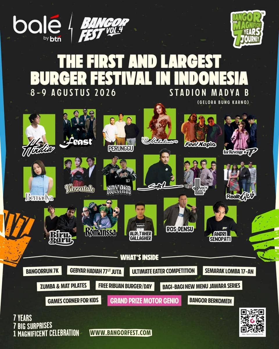 Poster digital bertuliskan Bangor Fest 2026 disertai informasi akun Instagram @bangorfest untuk promosi acara.