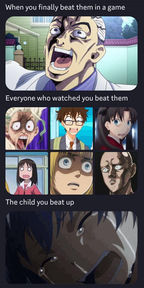meme anime tentang menghajar orang