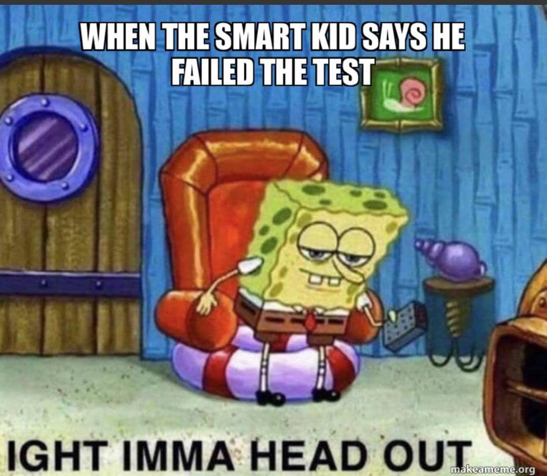 meme SpongeBob tentang kepintaran