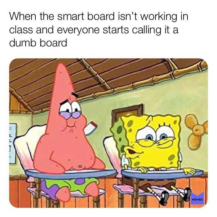 meme SpongeBob tentang kepintaran