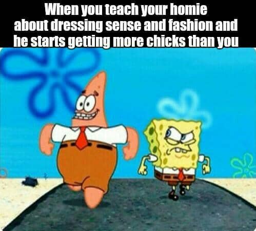 meme SpongeBob tentang kepintaran