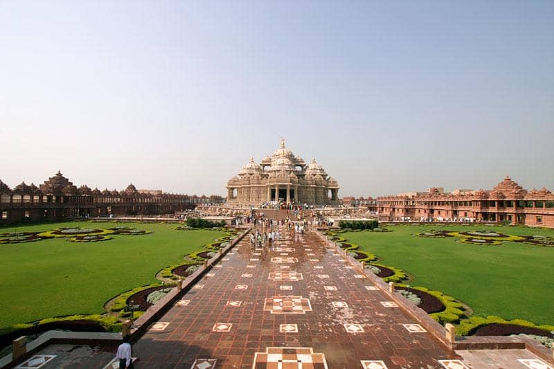 Kuil Swaminarayan Akshardham di New Delhi, India.