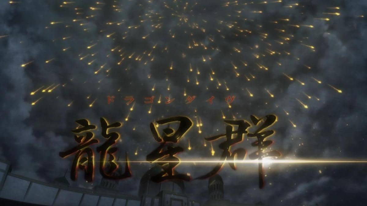 Zeno Zoldyck melancarkan Dragon Dive, serangan naga energi yang turun dari langit dalam adegan Hunter x Hunter.