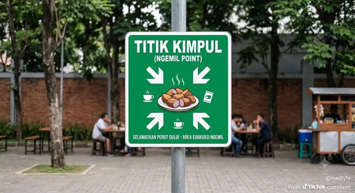 Meme Kimpul yang dibagikan akun TikTok Madlyfe, dengan unsur humor sebagai konteks utama unggahan tersebut.