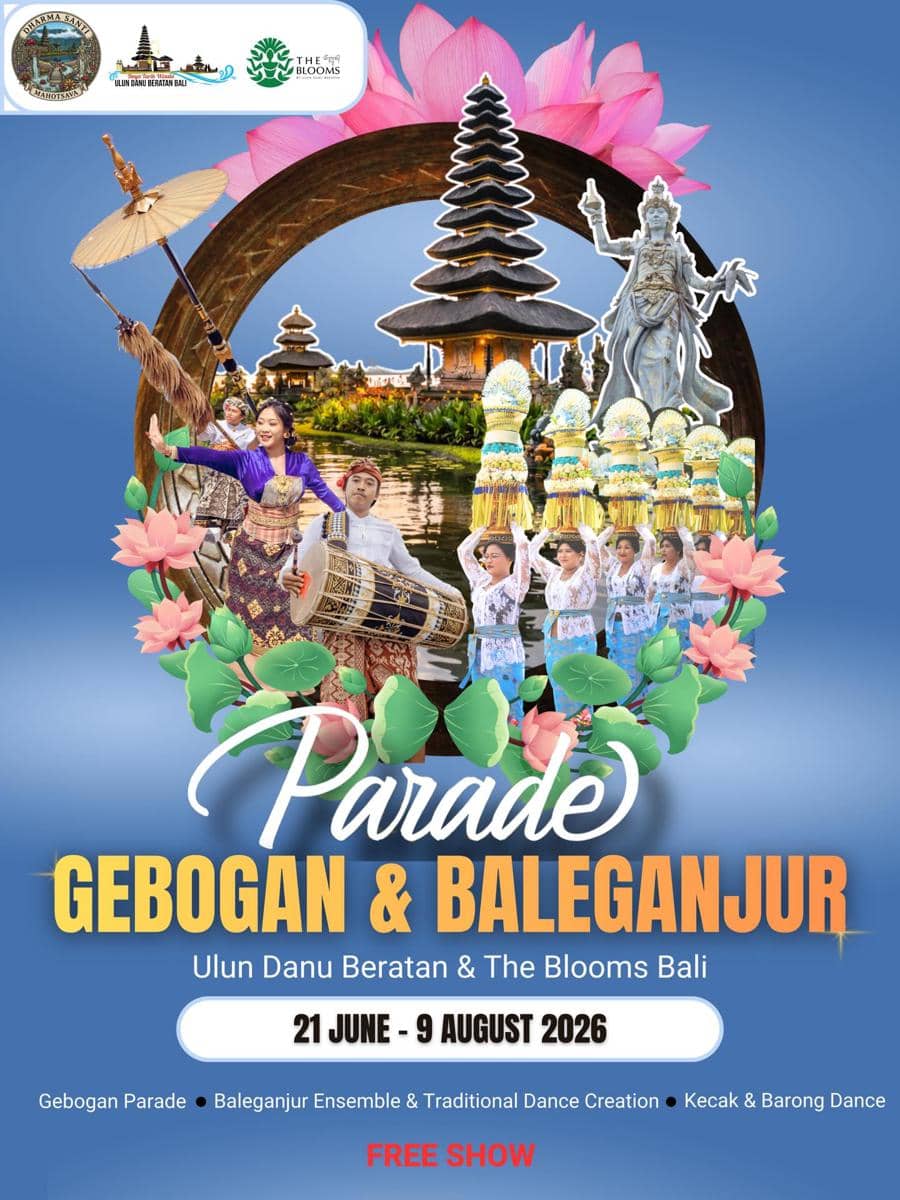 Parade gebogan & Baleganjur Ulun Danu Beratan & The Blooms Bali 2026 (instagram.com/ulundanuberatan)