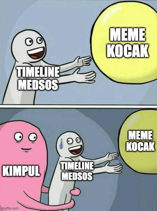 Meme Kimpul dari Imgflip dengan teks humor yang menyertai gambar dalam format unggahan media sosial.