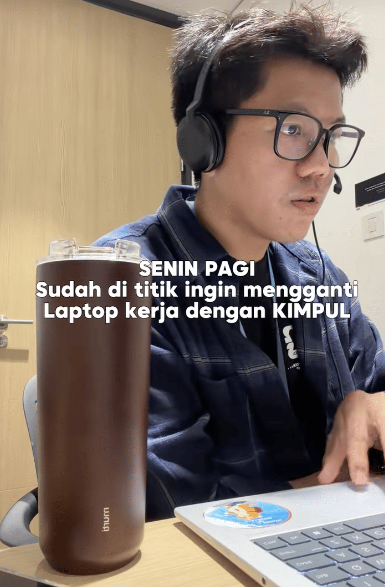 Tangkapan layar meme Kimpul dengan teks humor yang dibagikan melalui akun TikTok @murtiws01 secara daring.