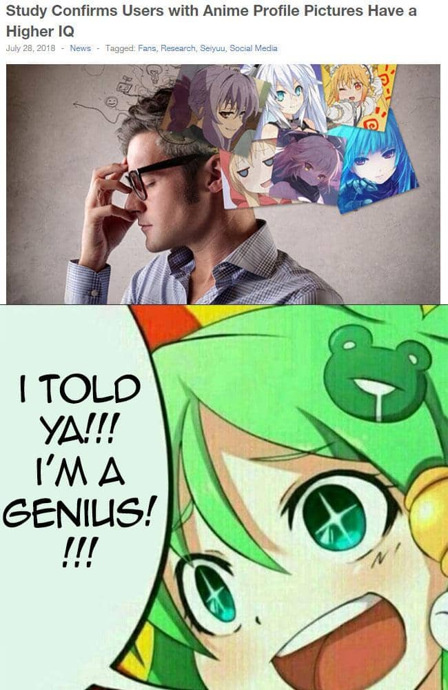 meme anime tentang kegeniusan