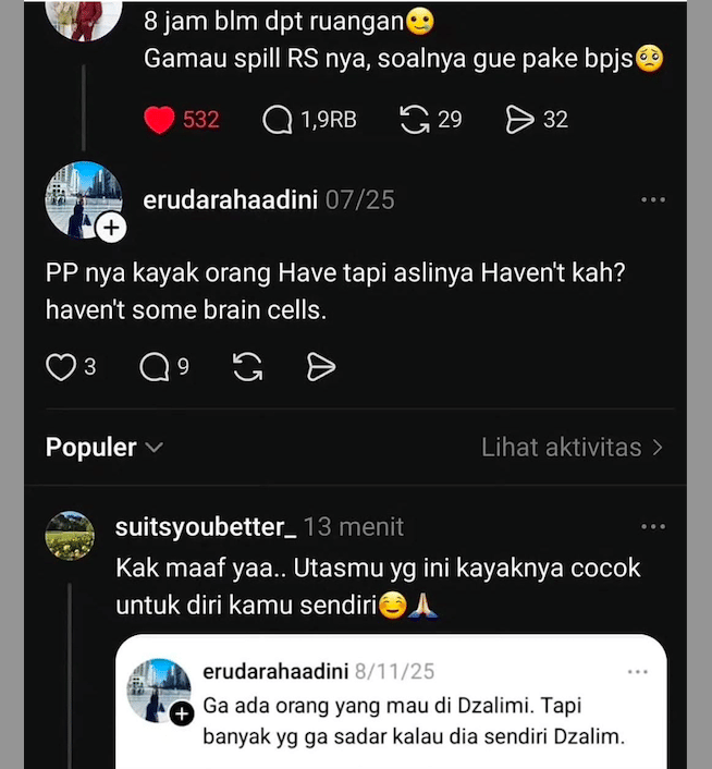 Pasien BPJS Kesehatan viral curhat di Threads.