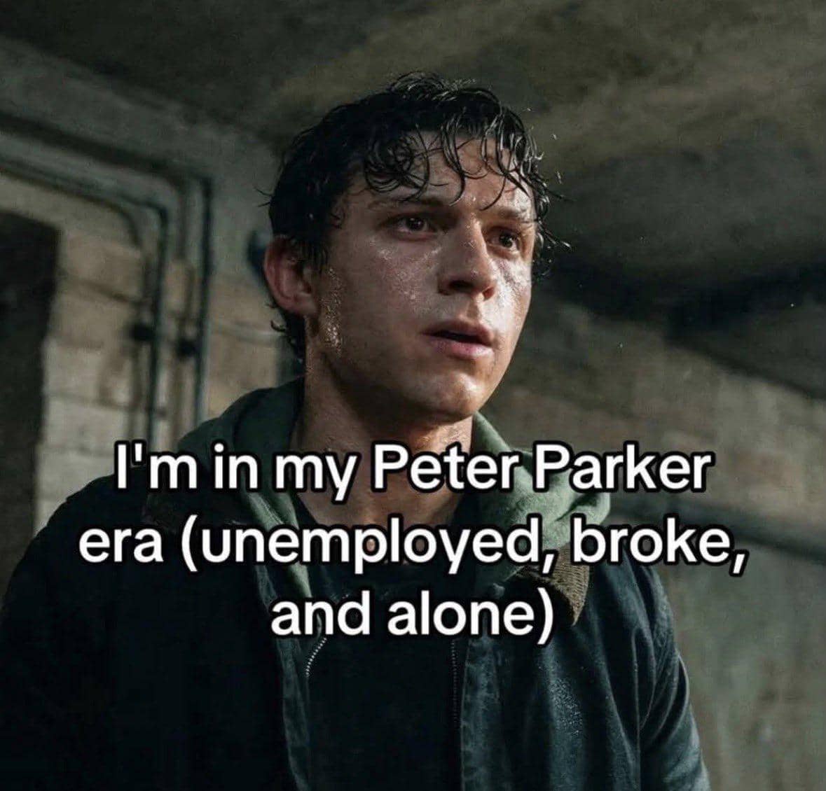 Meme bertema Peter Parker yang menggambarkan situasi relate bagi pembaca, dari akun X Respectful Memes.