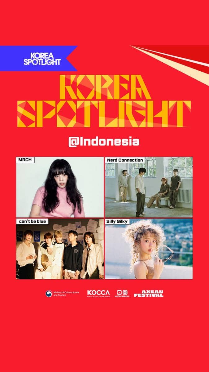 Tampilan unggahan bertajuk Korea Spotlight @Indonesia yang dikaitkan dengan akun Instagram KOCCA Music.