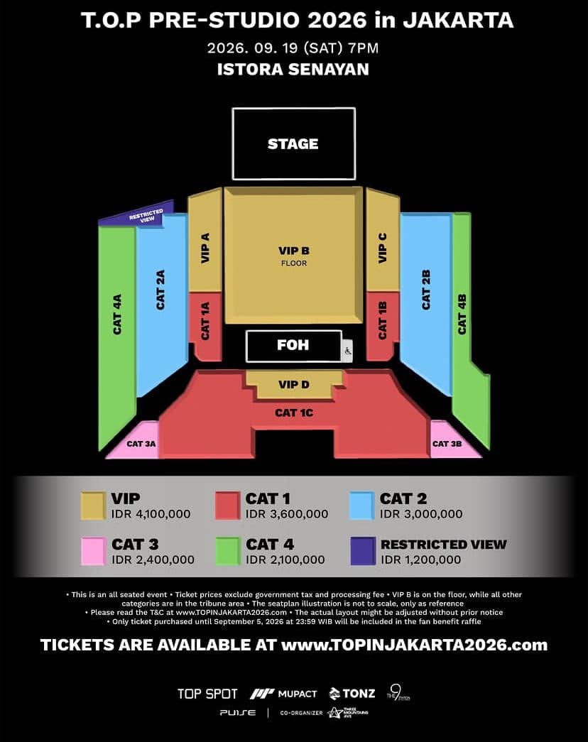 Informasi mengenai harga tiket untuk acara fan meeting T.O. bagi penggemar yang ingin menghadiri kegiatan tersebut.