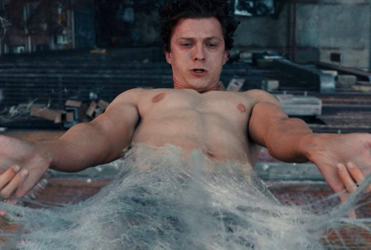 Tom Holland sebagai Spider-Man dalam film Spider-Man: Brand New Day, didokumentasikan oleh Sony Pictures.