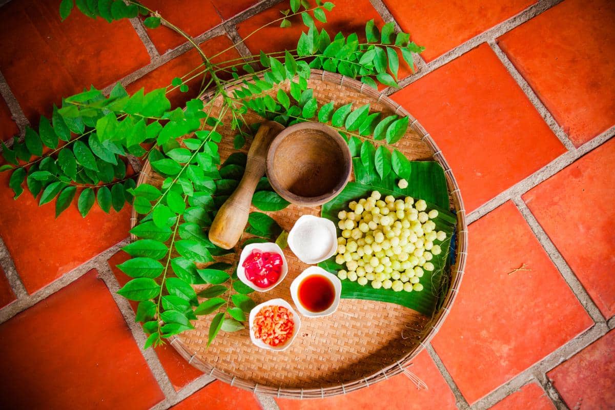 ilustrasi bahan membuat nasi daun jeruk bawang putih