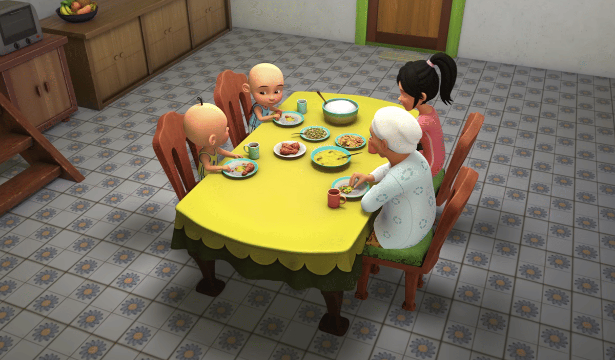 Cuplikan animasi Upin dan Ipin dari episode serial produksi Les' Copaque Production yang diunggah di YouTube.