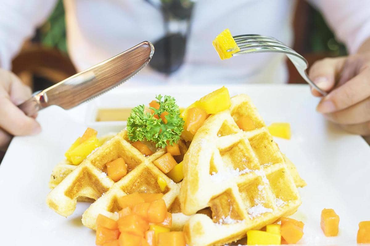 ilustrasi waffle kimpul keju