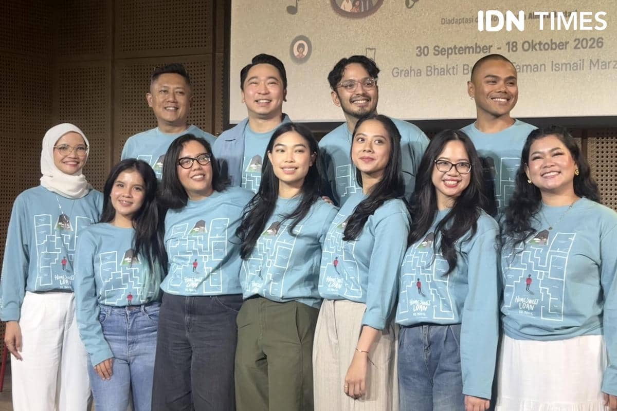 momen konferensi pers Home Sweet Loan The Musical pada Kamis (6/8/2026)