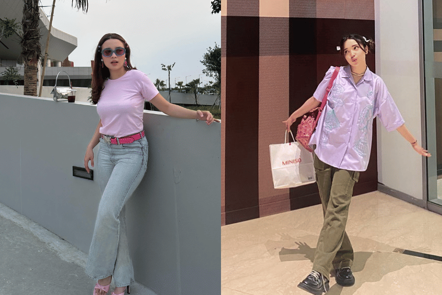7 Gaya Outfit Cheerful Kasual ala Bunga Reyza (Mingse), Hipdut!