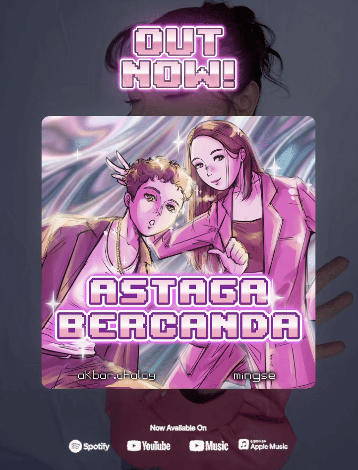 Sampul promosi lagu “Astaga Bercanda” oleh Mingse featuring Akbar Chalay dari akun Instagram Sony Music Indonesia.