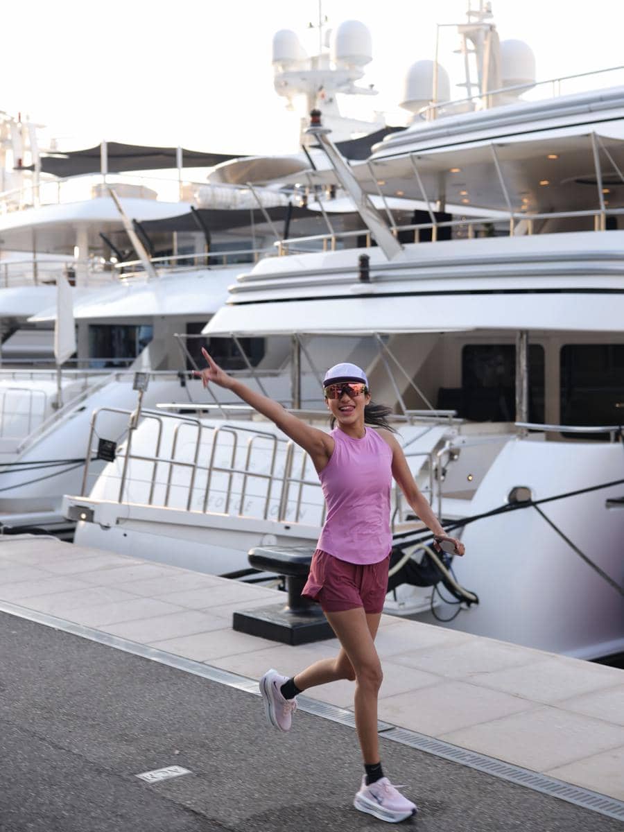 Azizah Salsha saat jogging di Monte Carlo, Monako