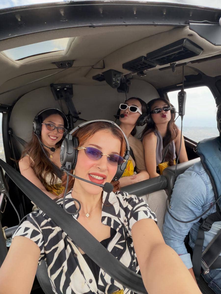 Tasya Farasya naik helikopter saat di Bali
