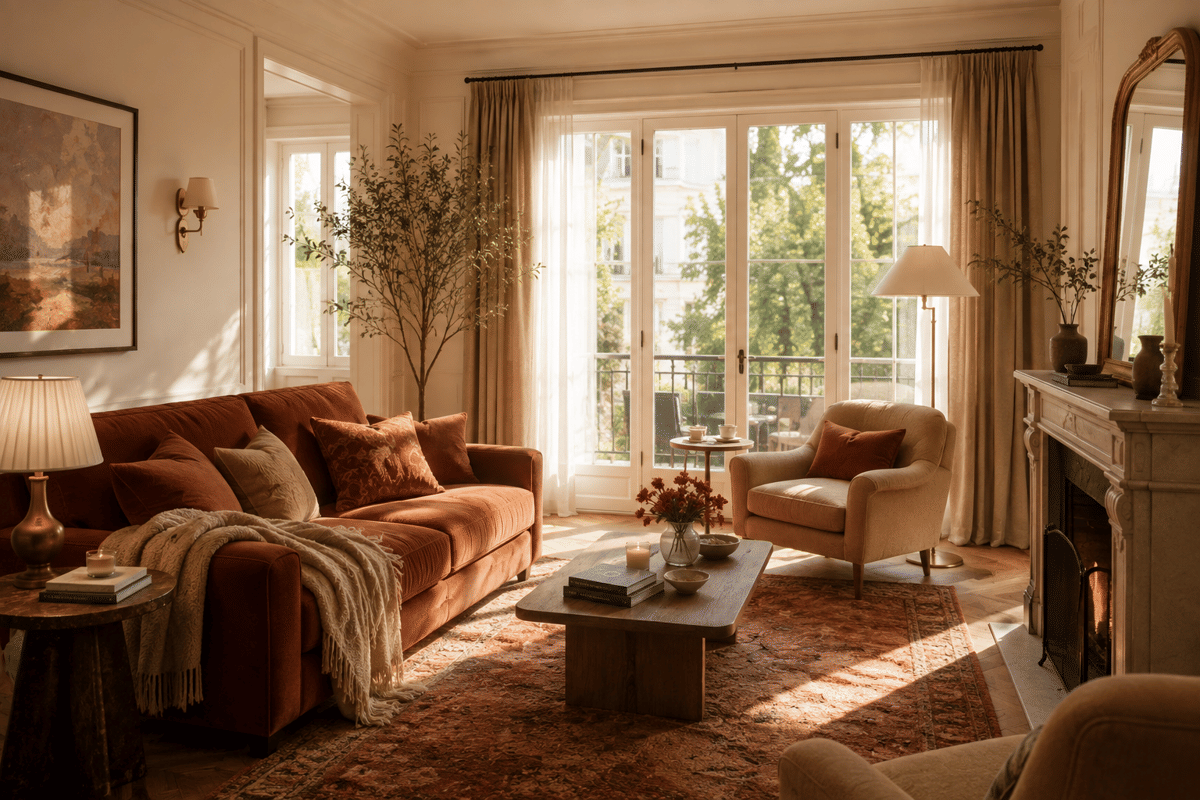 Ilustrasi desain interior dengan sentuhan romantis