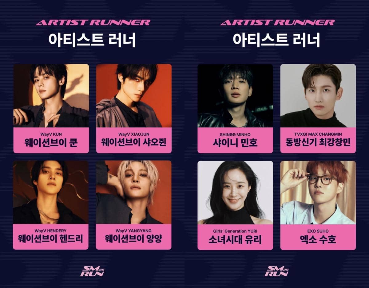 Lineup Artist Runners SMTOWN RUN CLUB 2026, Ada Minho hingga Yuri!